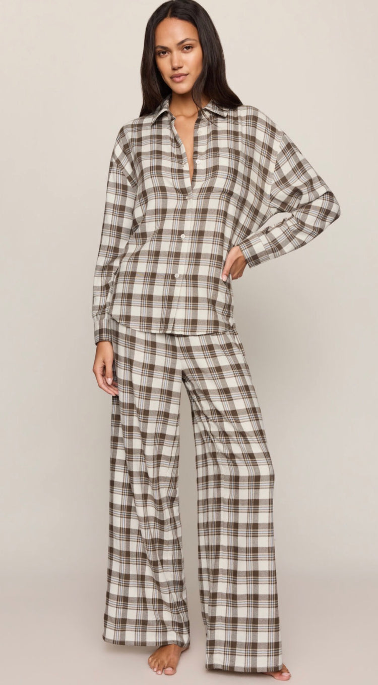 ZT253834 River Plaid Button Up Top