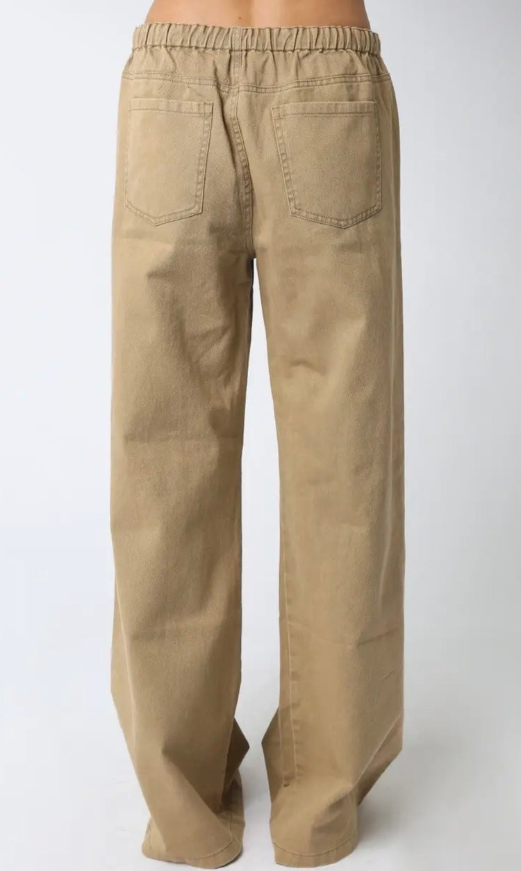 Kaylynn Drawstring Pant- Taupe