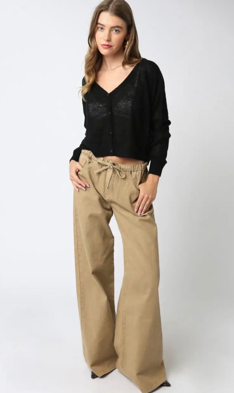 Kaylynn Drawstring Pant- Taupe