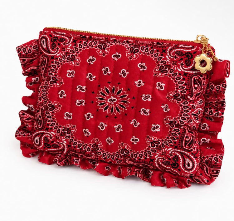 Bandana Ruffle Cosmetic Bag