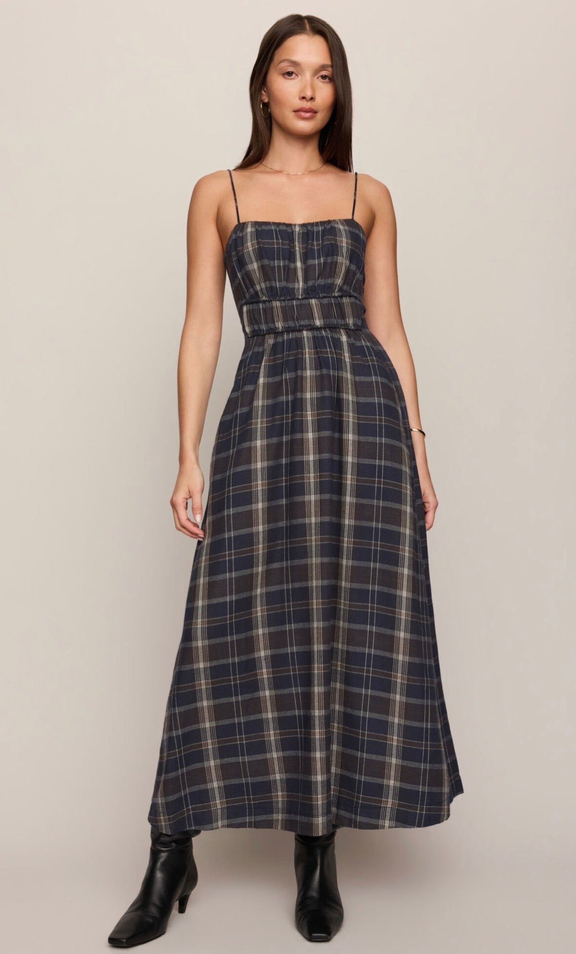 ZD264928 Evermore Plaid Midi Dress