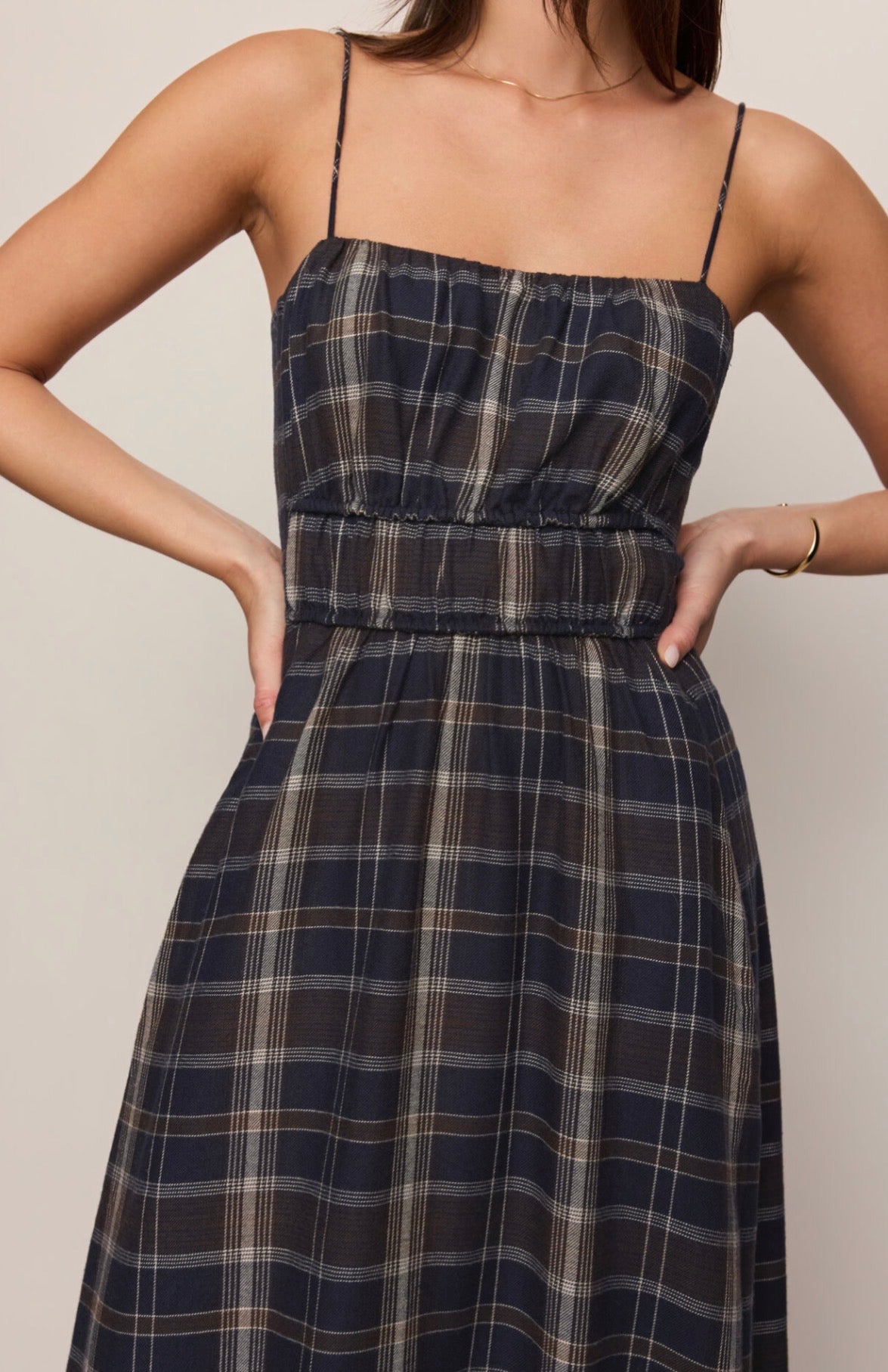ZD264928 Evermore Plaid Midi Dress