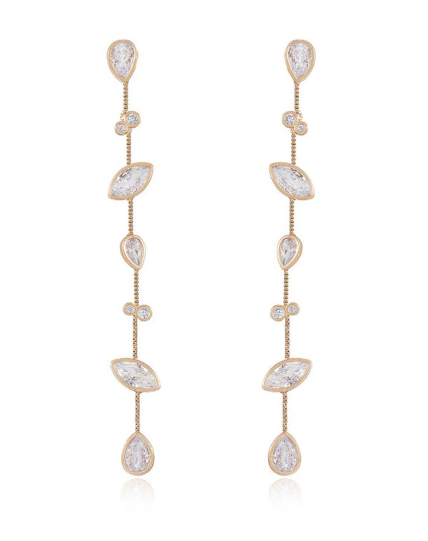 E4183 Falling Bezel Earrings