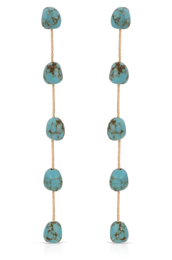 E4803 Dripping Turquoise Earrings