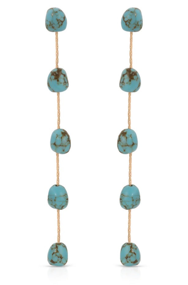 E4803 Dripping Turquoise Earrings