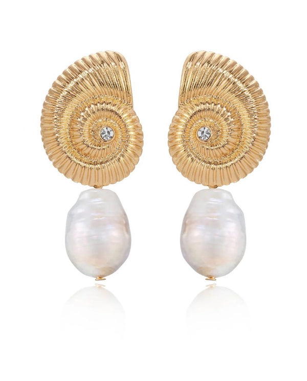 E4846 Nautalis Pearl Earrings