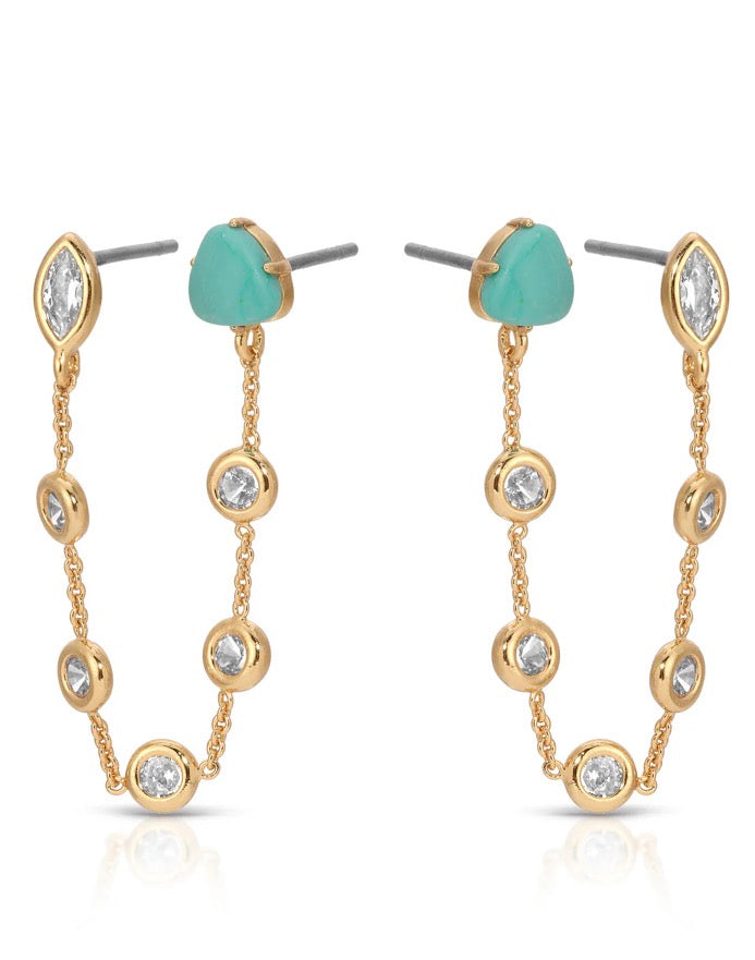 E4992 Double Turquoise Piercing Earring