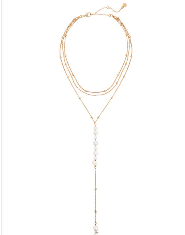 N3222.PRL. Coastal Pearl Lariat Necklace