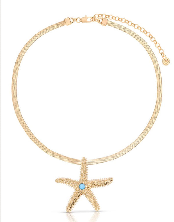 N3262 Mermaid Starfish Pendant Necklace
