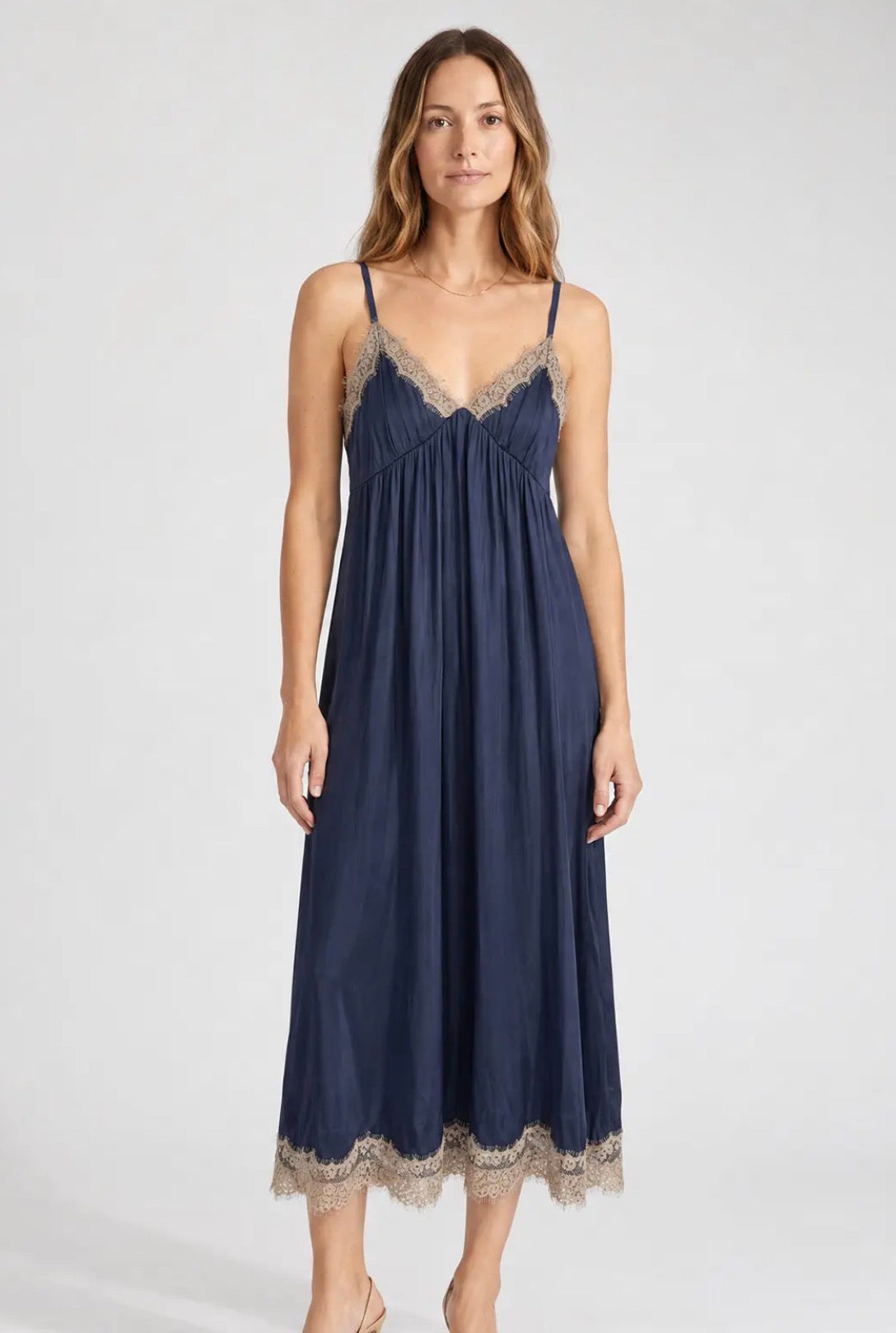 Lola Lace Trim Midid Dress