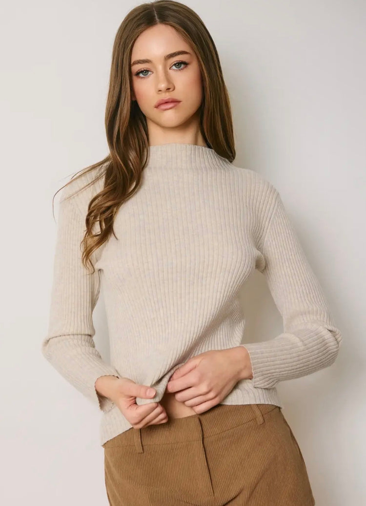 Jess Ribbed Mock Neck Top