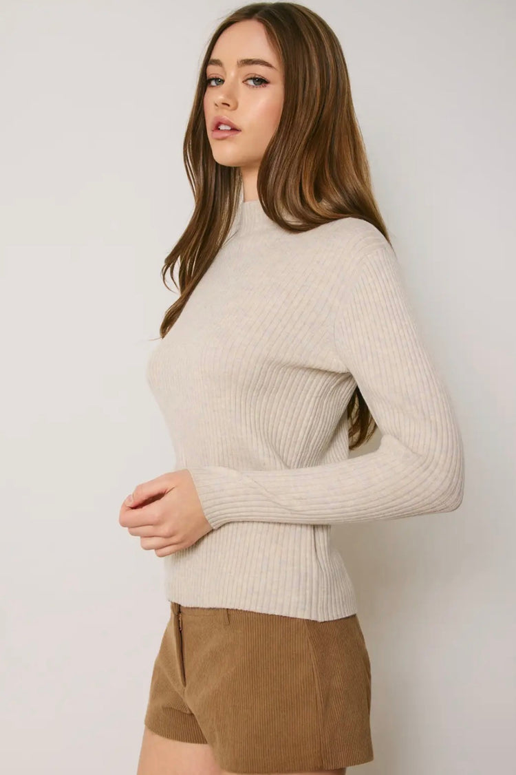 Jess Ribbed Mock Neck Top