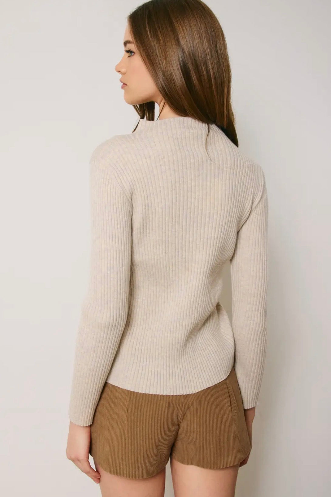 Jess Ribbed Mock Neck Top