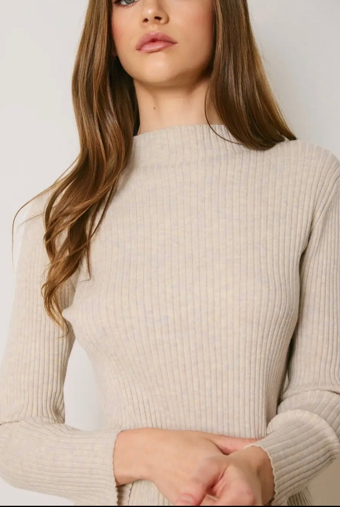 Jess Ribbed Mock Neck Top