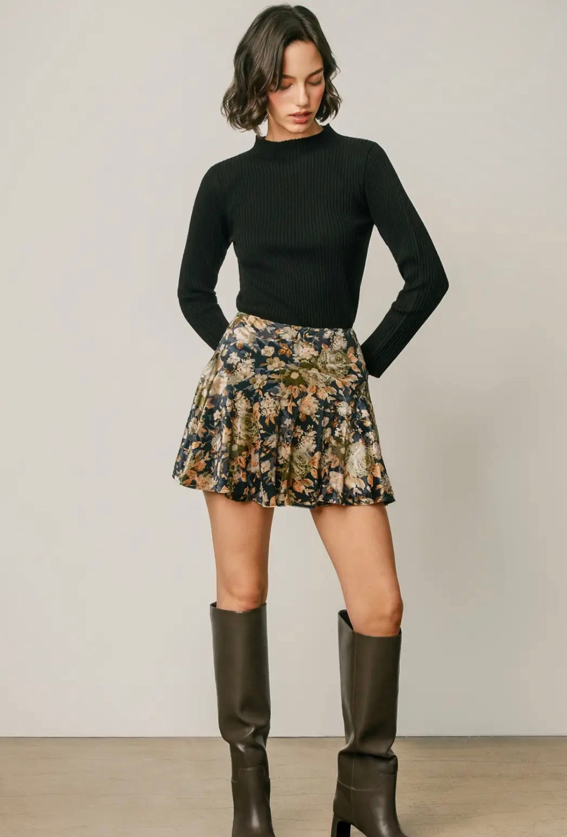 Jess Ribbed Mock Neck Top