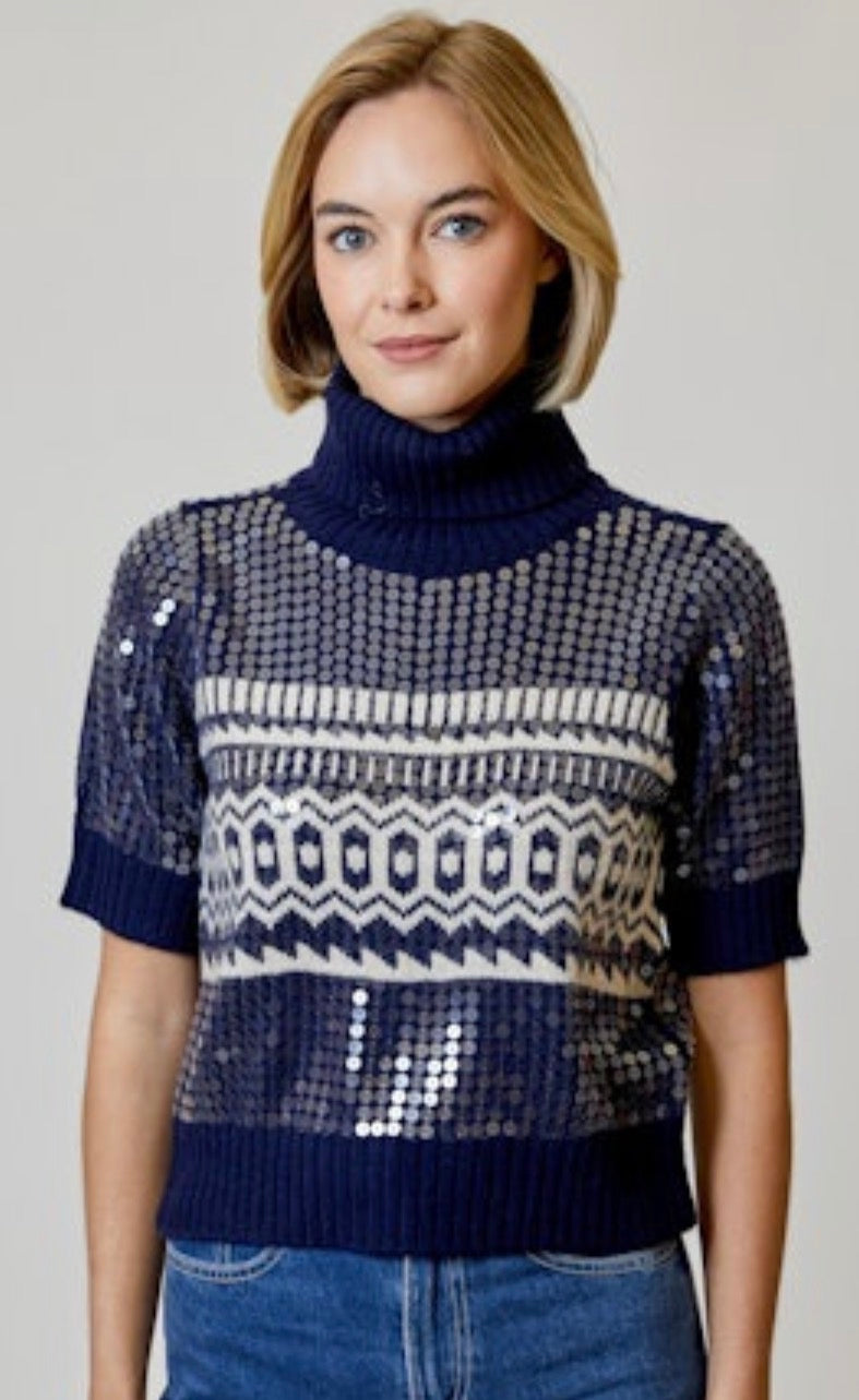 BRS071202 Sequin Fairisle Sweater