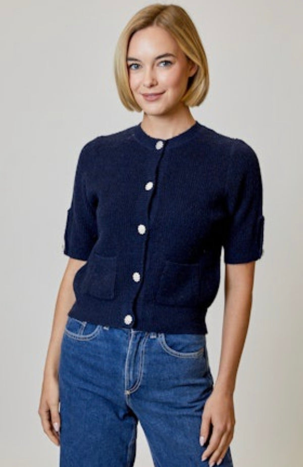 BRS1312048 Gem Button Cardigan