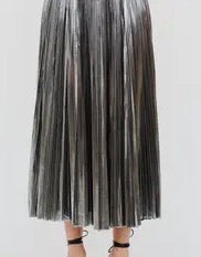 S1140s Alessandra Silver Pleated Skirt