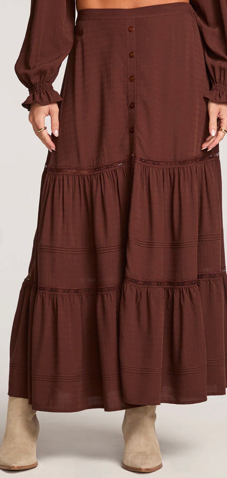 S3597-W721-CHOC Jaycee Midi Skirt