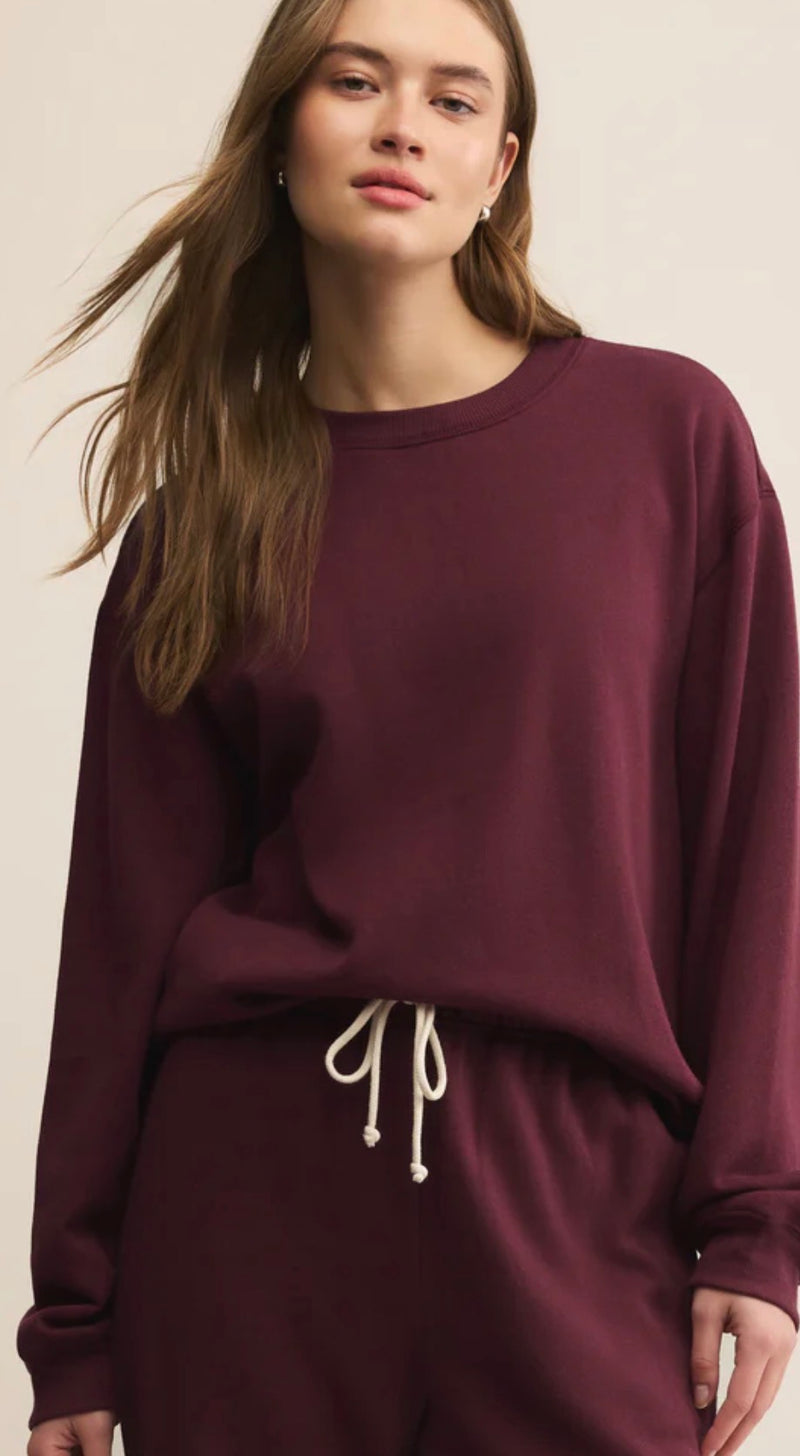 ZT254924 Boyfriend Sweatshirt Merlot