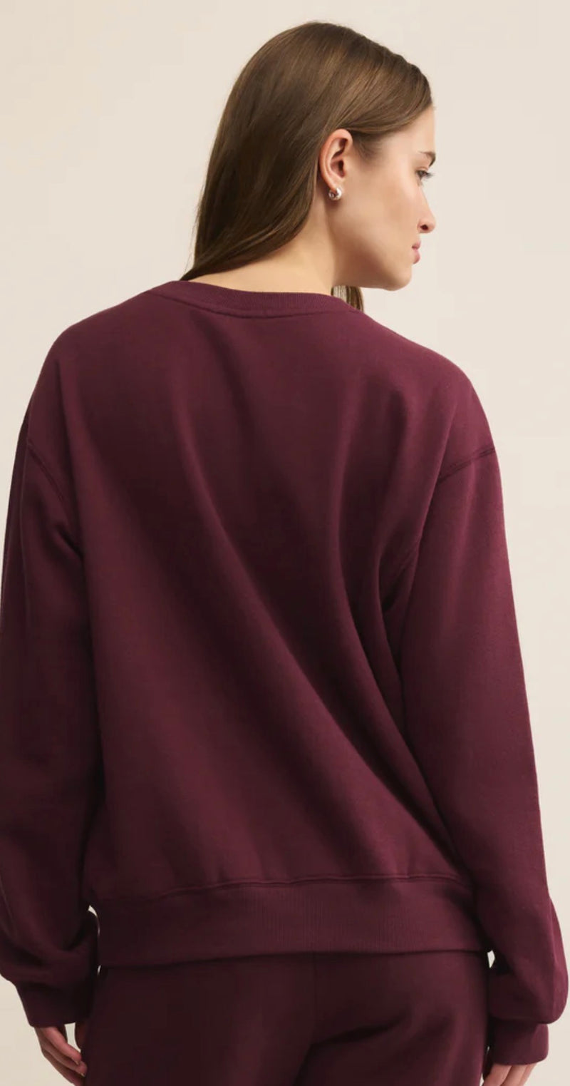 ZT254924 Boyfriend Sweatshirt Merlot