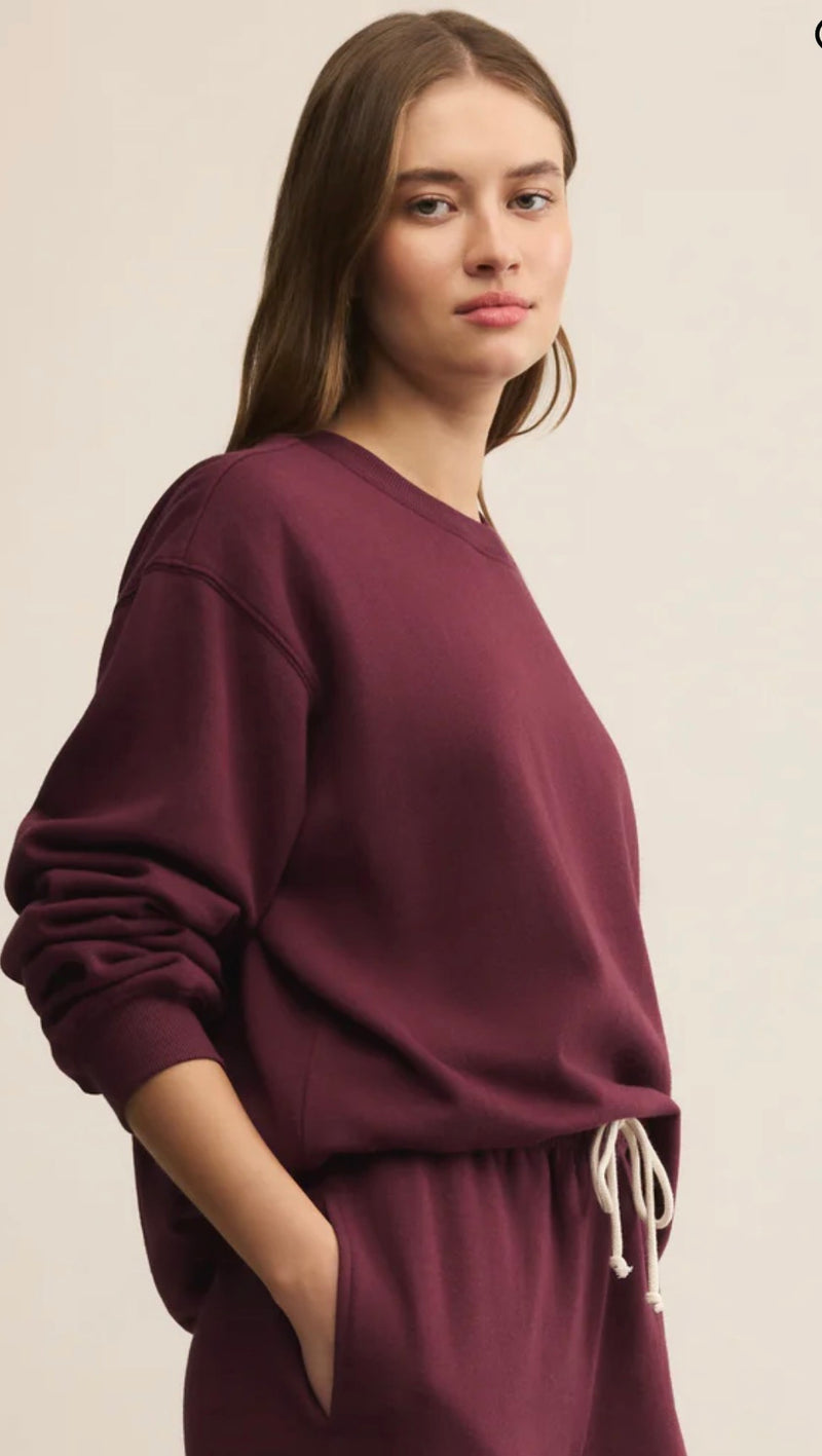ZT254924 Boyfriend Sweatshirt Merlot