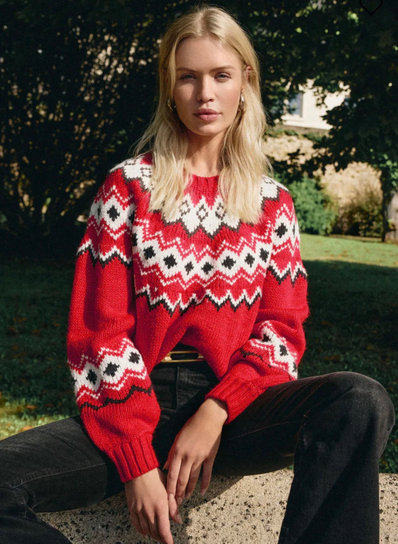 ZW254772 Adornment Sweater Festive Red