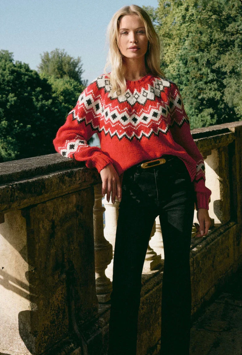 ZW254772 Adornment Sweater Festive Red