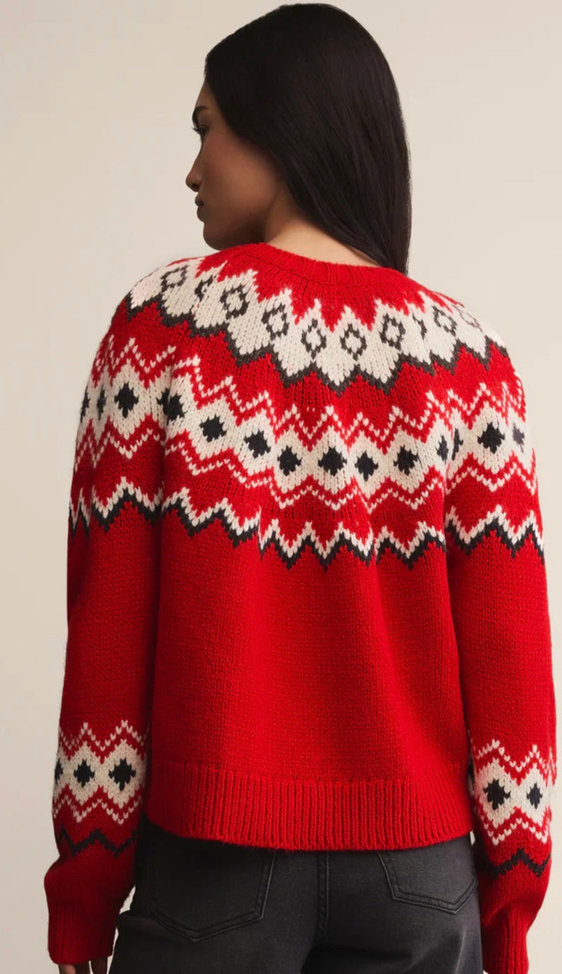 ZW254772 Adornment Sweater Festive Red