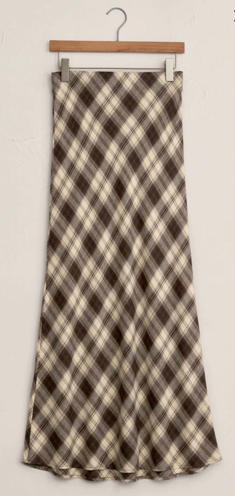 ZK254891 Europa Plaid Midi Skirt Black