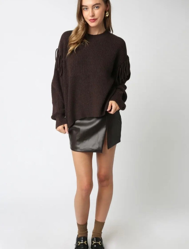Karli Fringe Knit Sweater