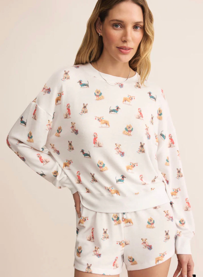 ZLT254717 Cozy Up Pup Long Sleeve Top