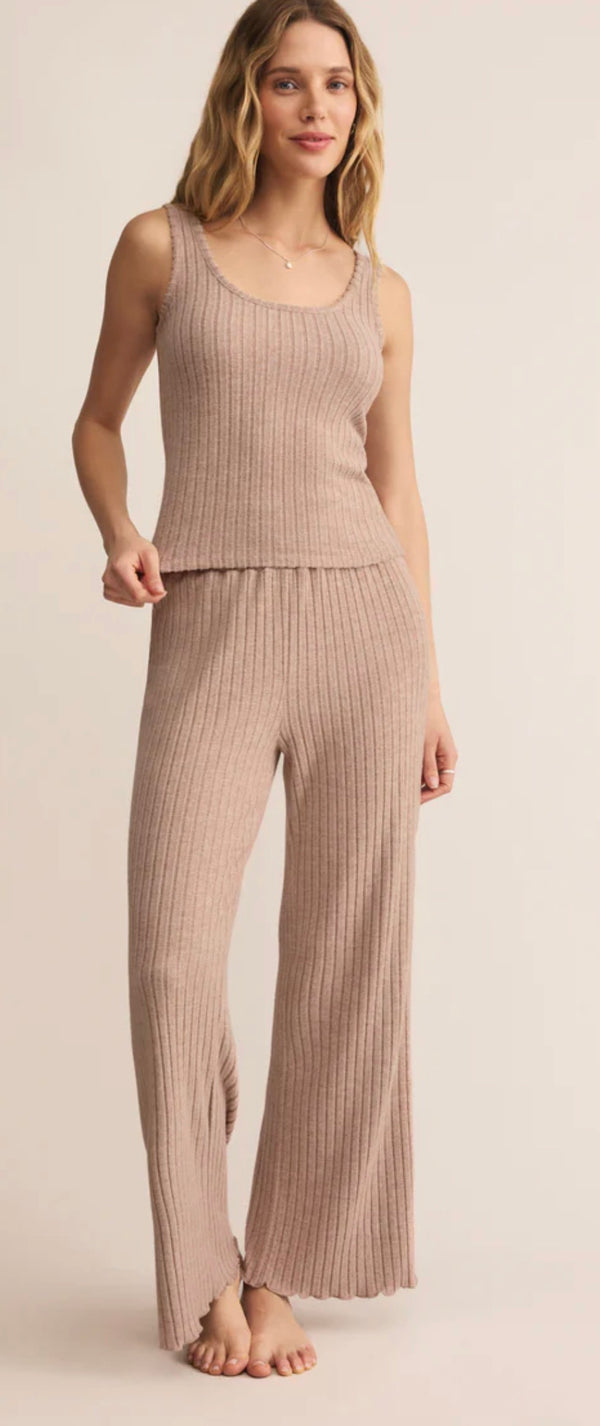 ZLP253824 Dawn Smocked Rib Pant Iced Coffee