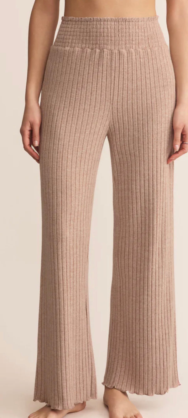 ZLP253824 Dawn Smocked Rib Pant Iced Coffee