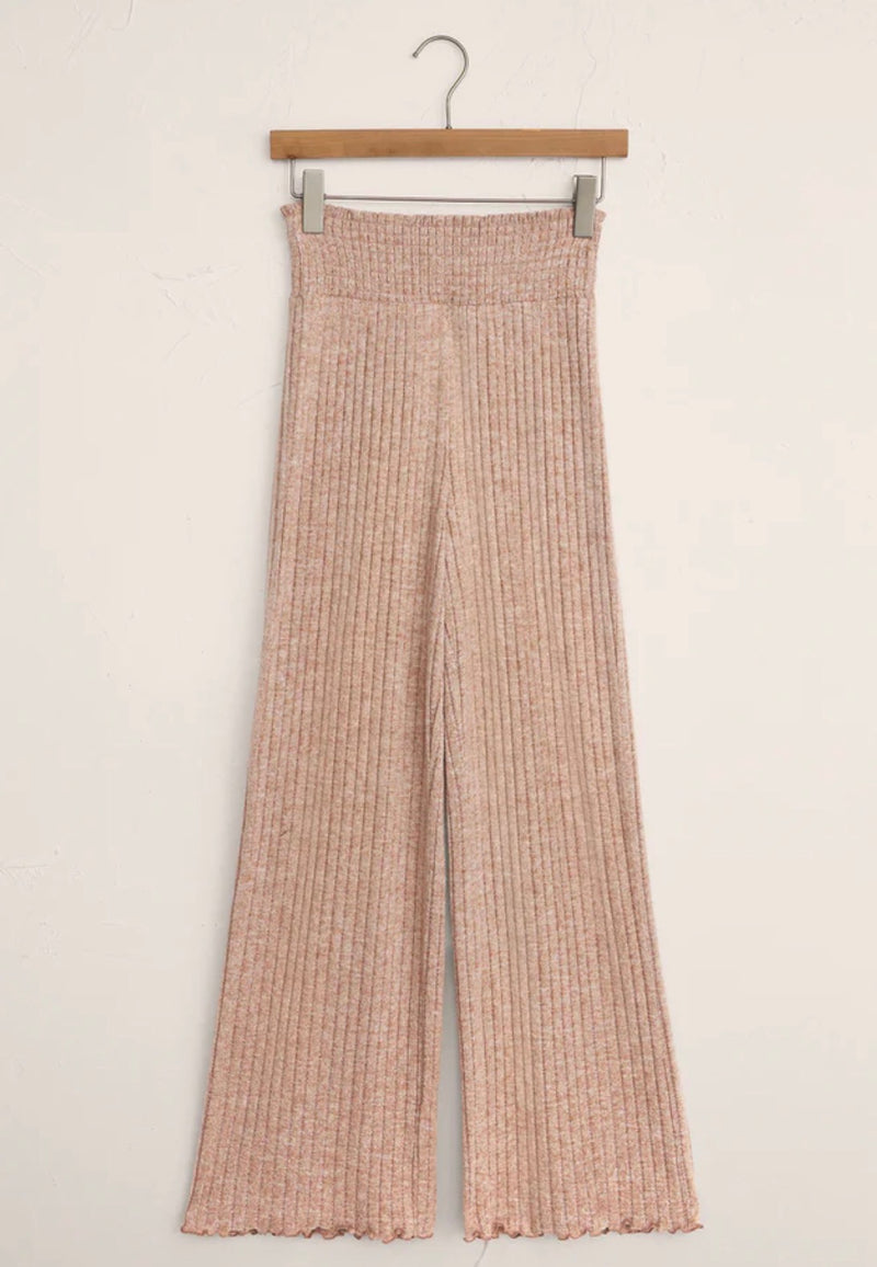 ZLP253824 Dawn Smocked Rib Pant Iced Coffee
