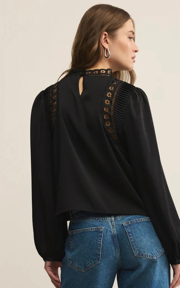 ZT254627 Silvana Embroidered Top Black