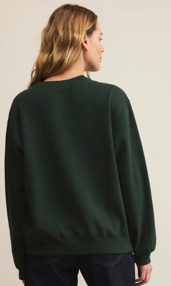 ZT254924 Boyfriend Sweatshirt Garland Green