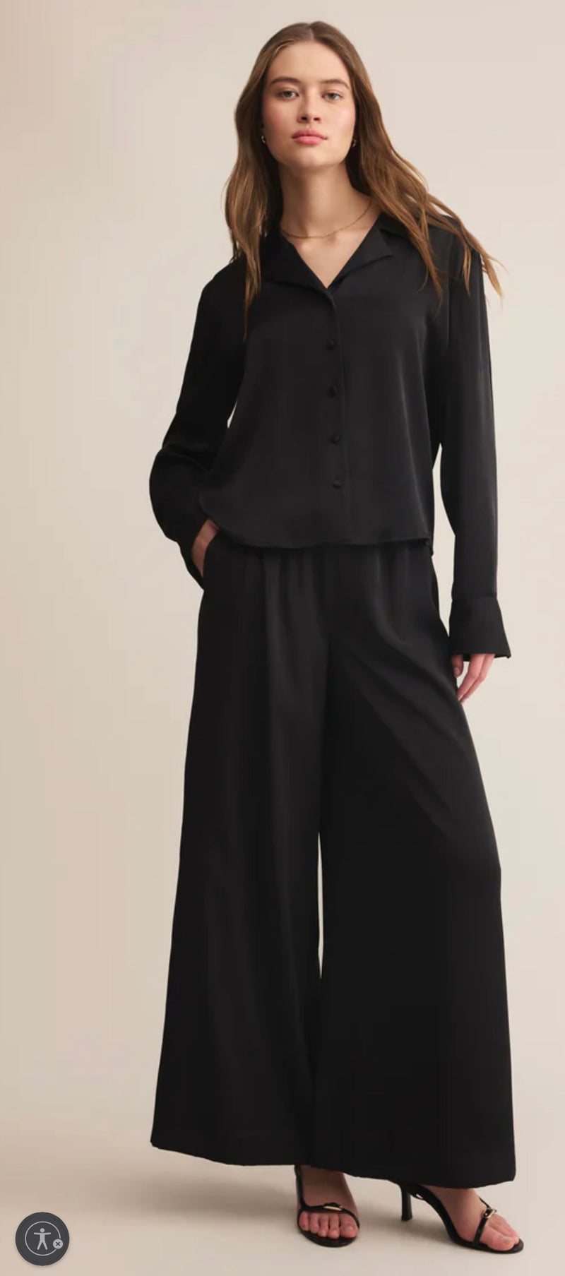 ZP254622 Isolde Satin Pant Black