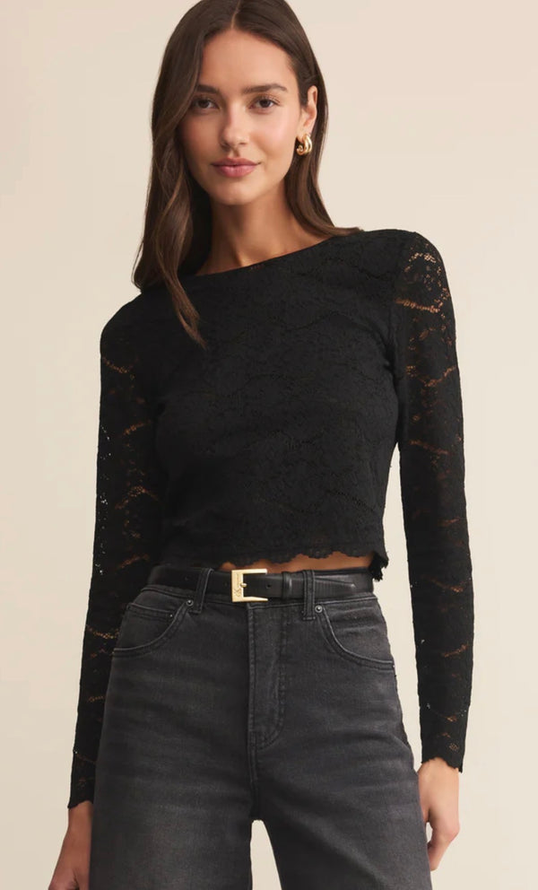 ZT254903 Aurora Lace Top Black