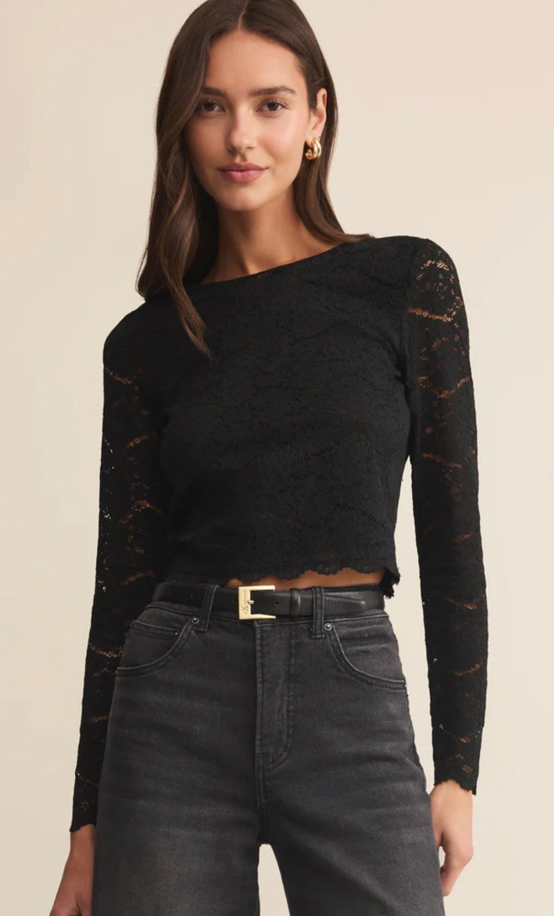 ZT254903 Aurora Lace Top Black