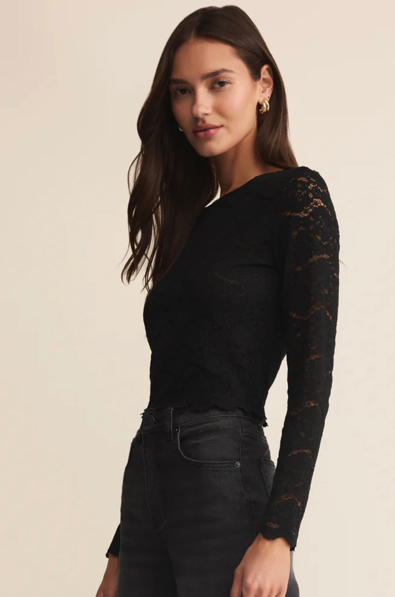 ZT254903 Aurora Lace Top Black