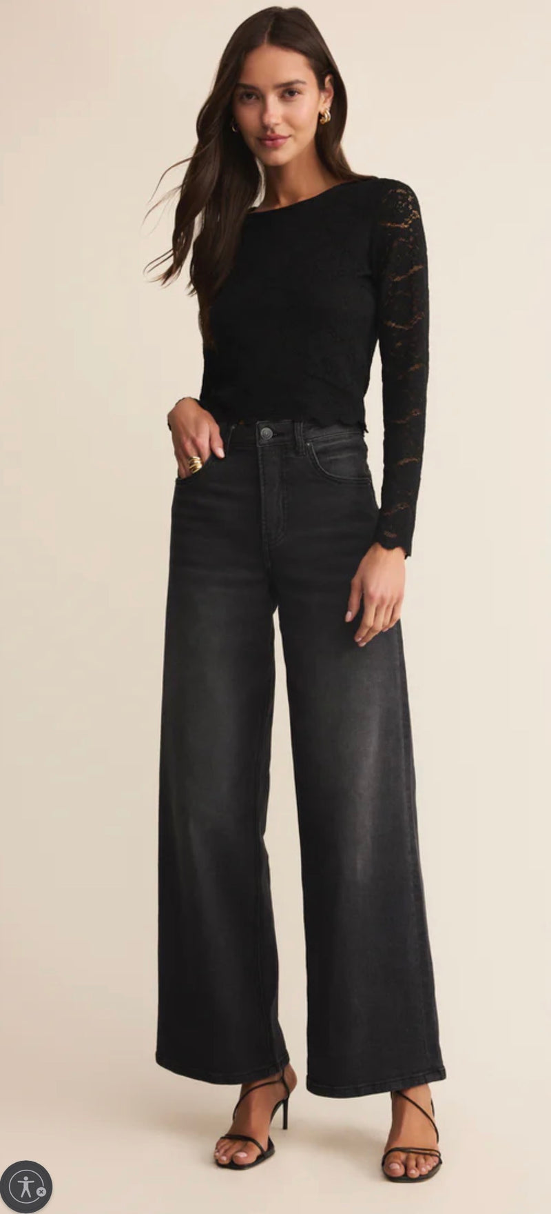 ZT254903 Aurora Lace Top Black