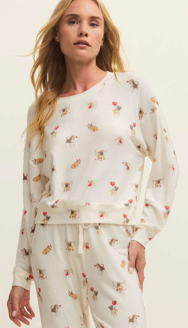 ZLT261191  Bisous Love Pup Top Vanilla Ice