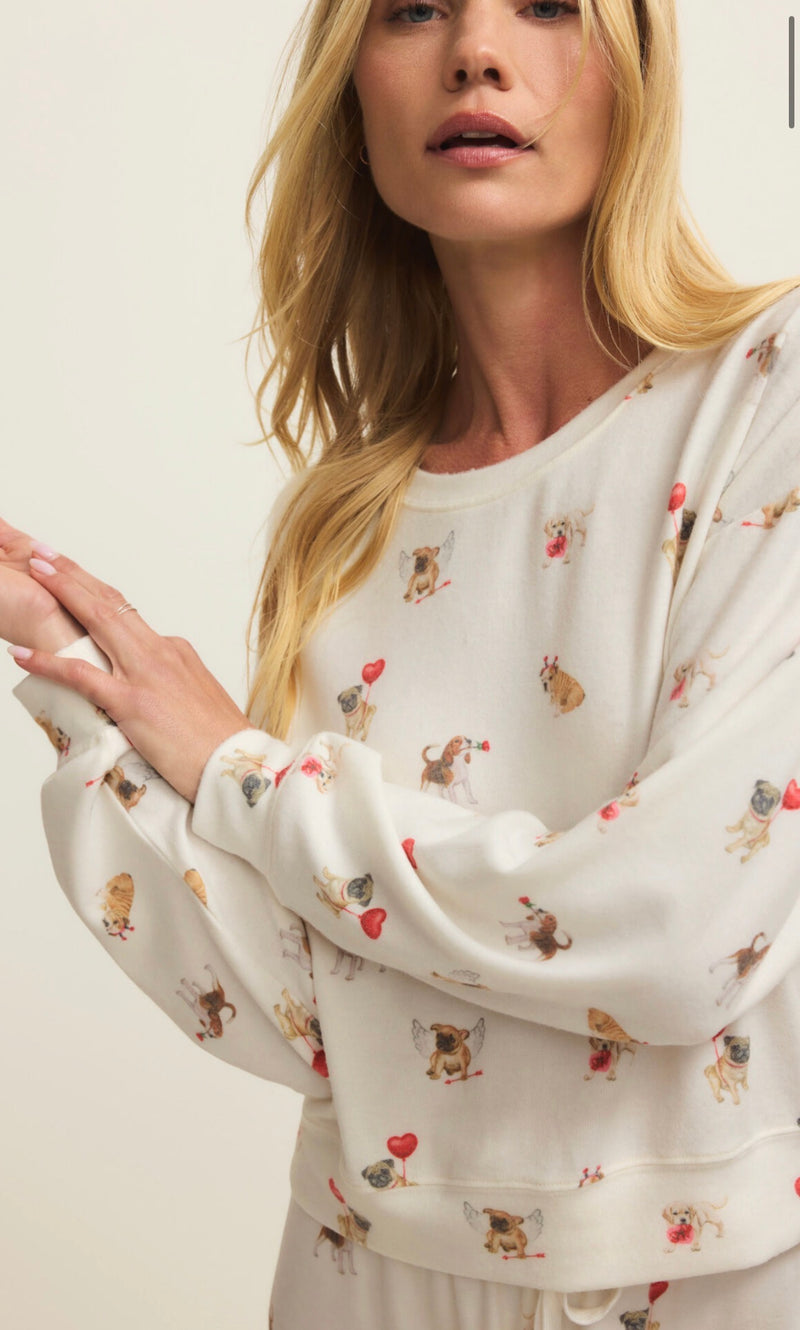 ZLT261191  Bisous Love Pup Top Vanilla Ice