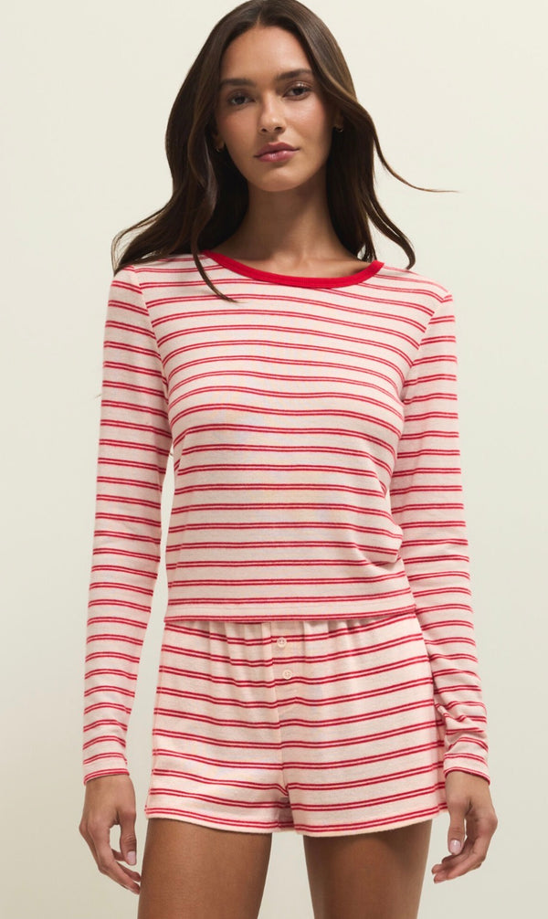 ZLT261197 Night In Stripes Ls Top Multi