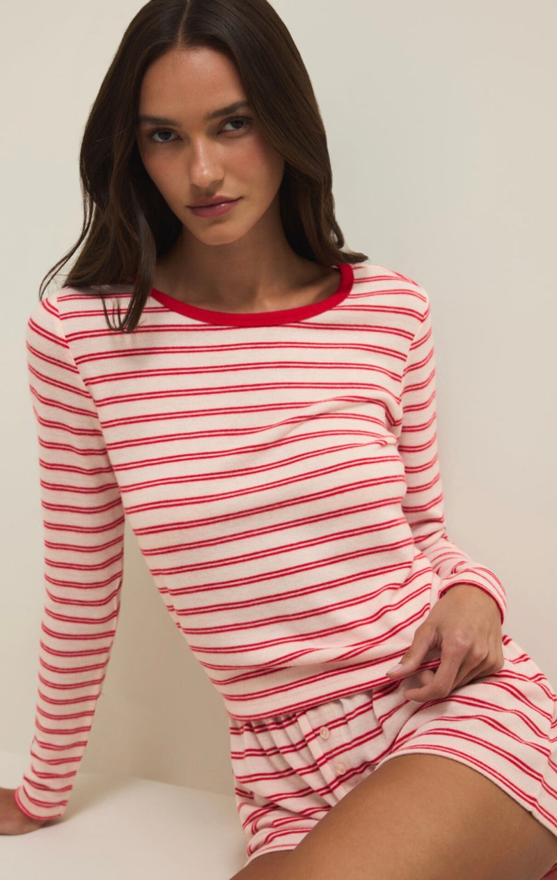 ZLT261197 Night In Stripes Ls Top Multi