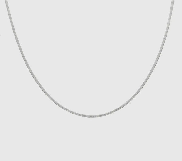 593 Silver Micro Herringbone Necklace