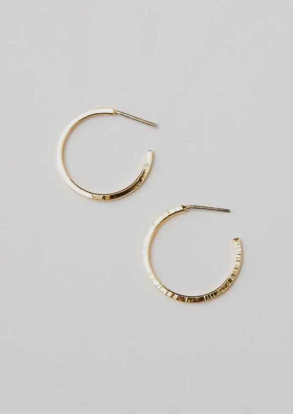 170 Thin Hammered Hoop Earrings