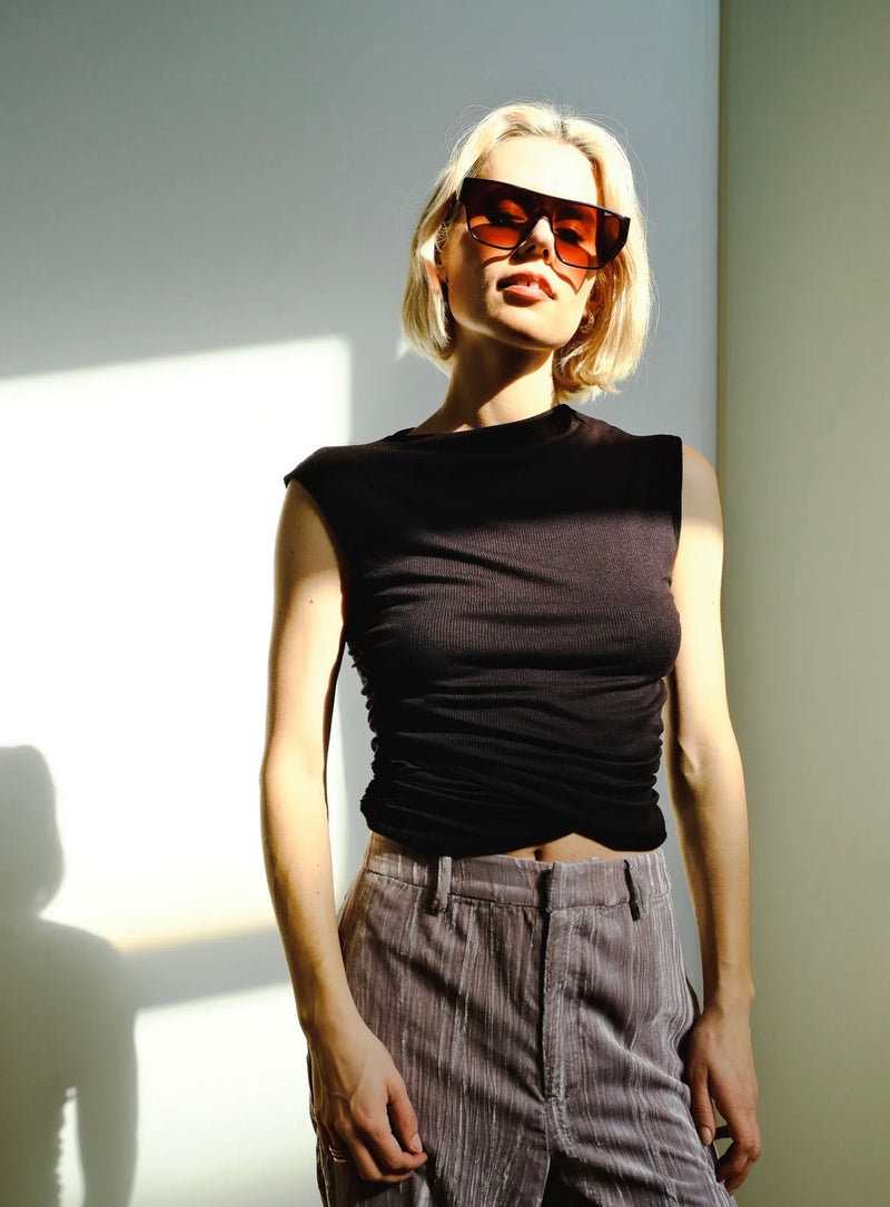 11670vp Carnie Shirred Side Rib Tank