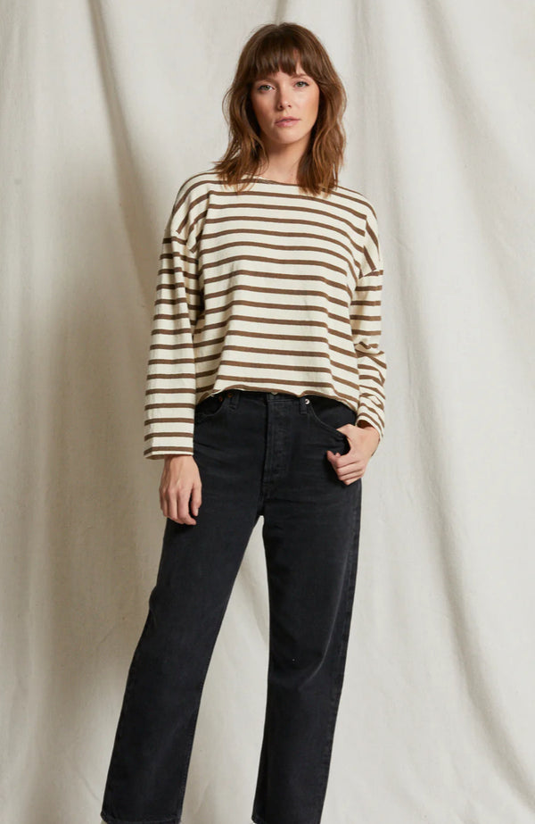 T136-Taylor-W022 Recycled Cotton Striped LS